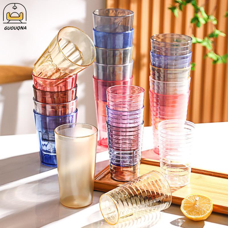 Cốc nước trong suốt GUOUQNA, Cốc bia PS bằng nhựa thanh, Cốc nước ngoài trong suốt, Cốc nước súc miệ