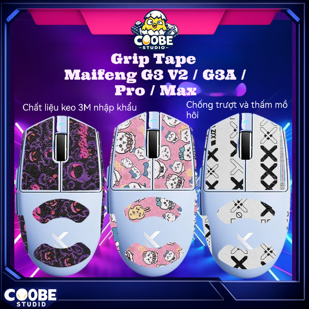 Miếng Dán Chuột Maifeng G3 V2 / G3A / Pro / Max Chống Trượt Thấm Mồ Hôi – Mouse Grip Tape Gaming Ant