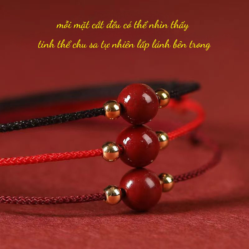 Cinnabar Good Luck Bead Red Rope Anklet for Women, Zodiac Year Peace Bracelet, Simple Hand Rope, Nic