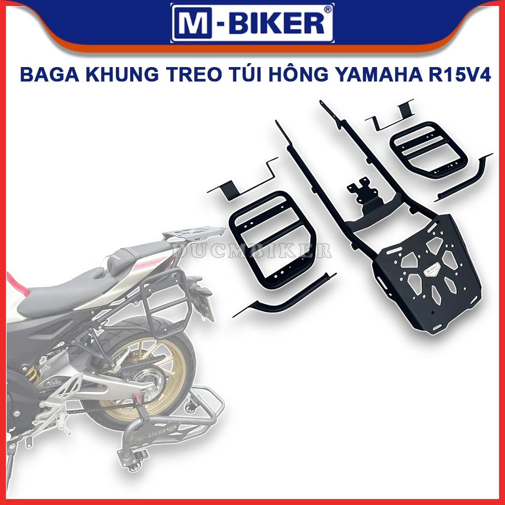 Baga R15M/R15V4, Khung túi hông R15V4, Baga sau gắn khung túi 2 bên dành cho Yamaha R15M | M-Biker