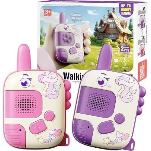 Walkie Talkies Đồ chơi cho bé gái: Đồ chơi kỳ lân 2 gói Quà tặng sinh nhật cho 3 4 5-7 8 tuổi Đồ chơ