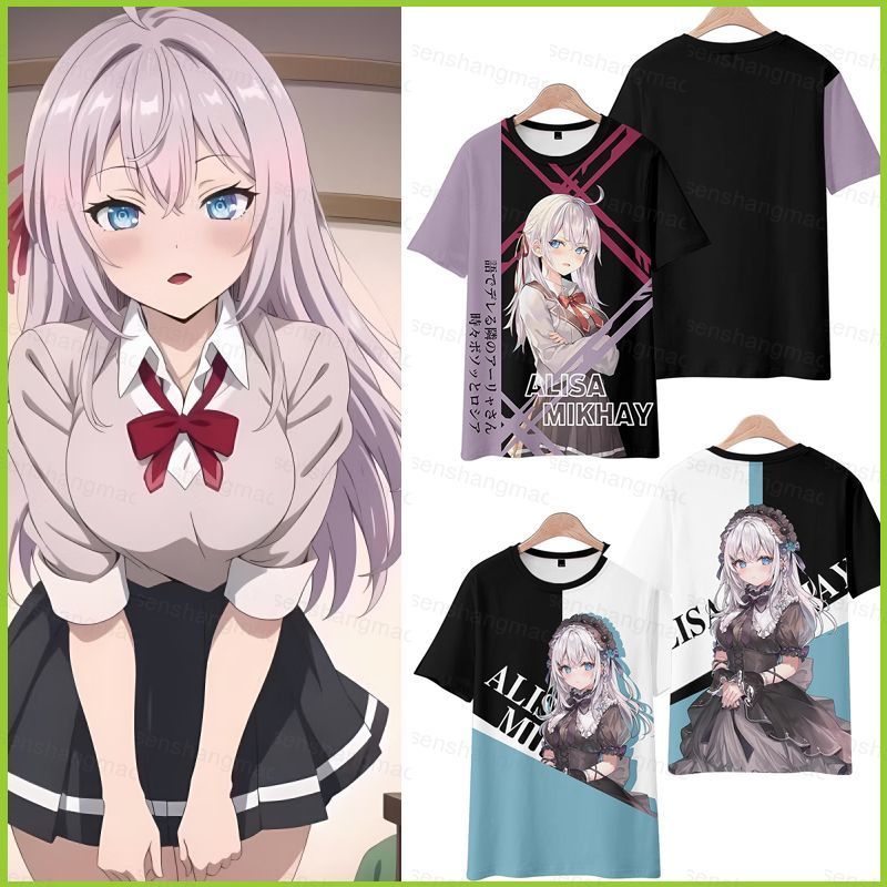 Áo Thun Anime Tay Ngắn Cosplay Alya 3D Vải