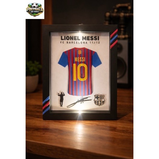 Khung ảnh 3D áo đấu Lionel Messi – FC Barcelona 2011/2012