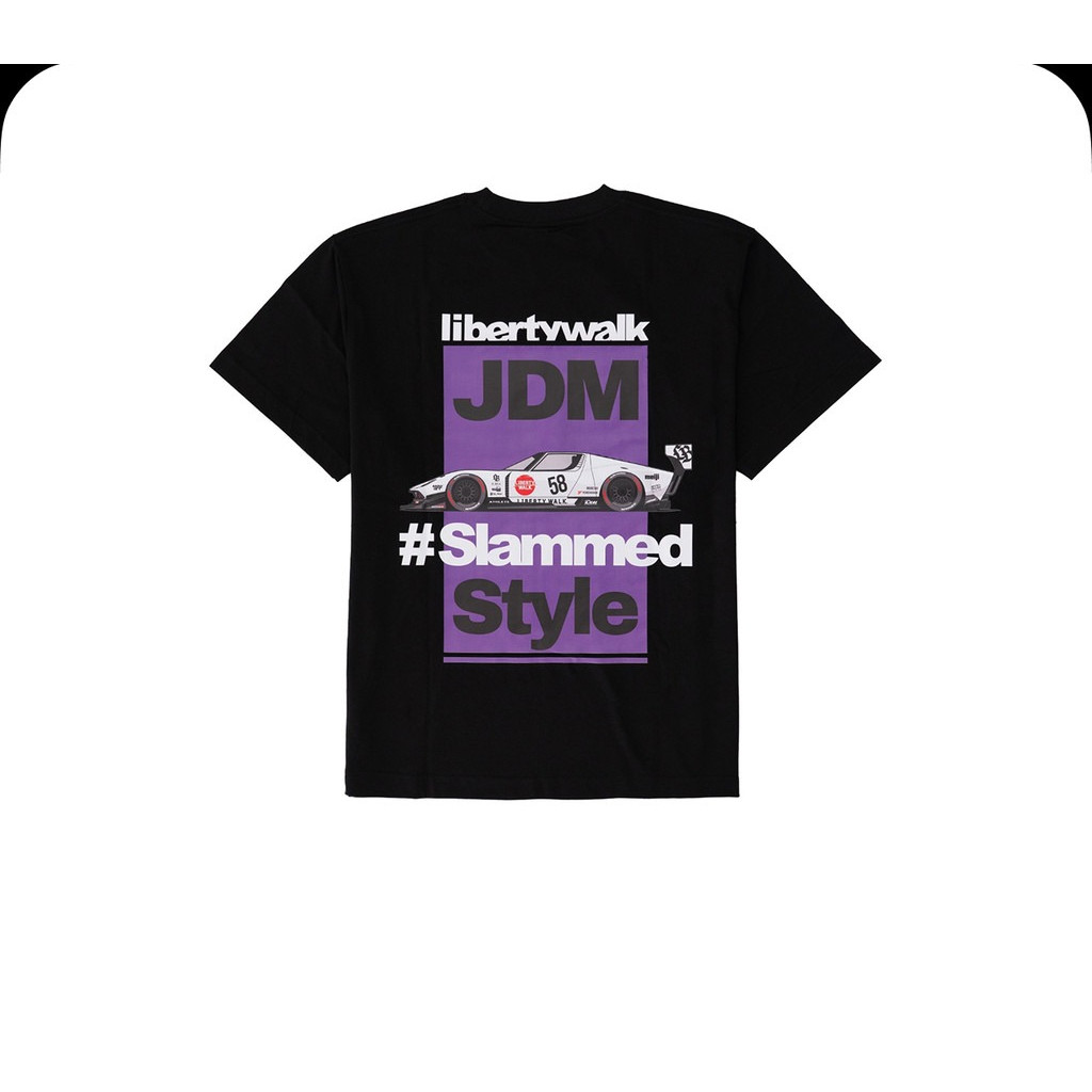 Nam nữ phong cách JDM Miura Tee, logo LBWK màu tím, size lớn