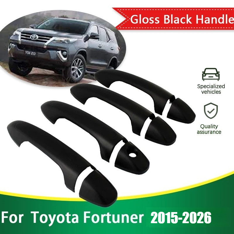 Toyota Fortuner MK2 AN150 AN160 2015-2026 Bóng Đen Bên Ngoài Tay Nắm Cửa Bao Viền Miếng Dán Kiểu Dán