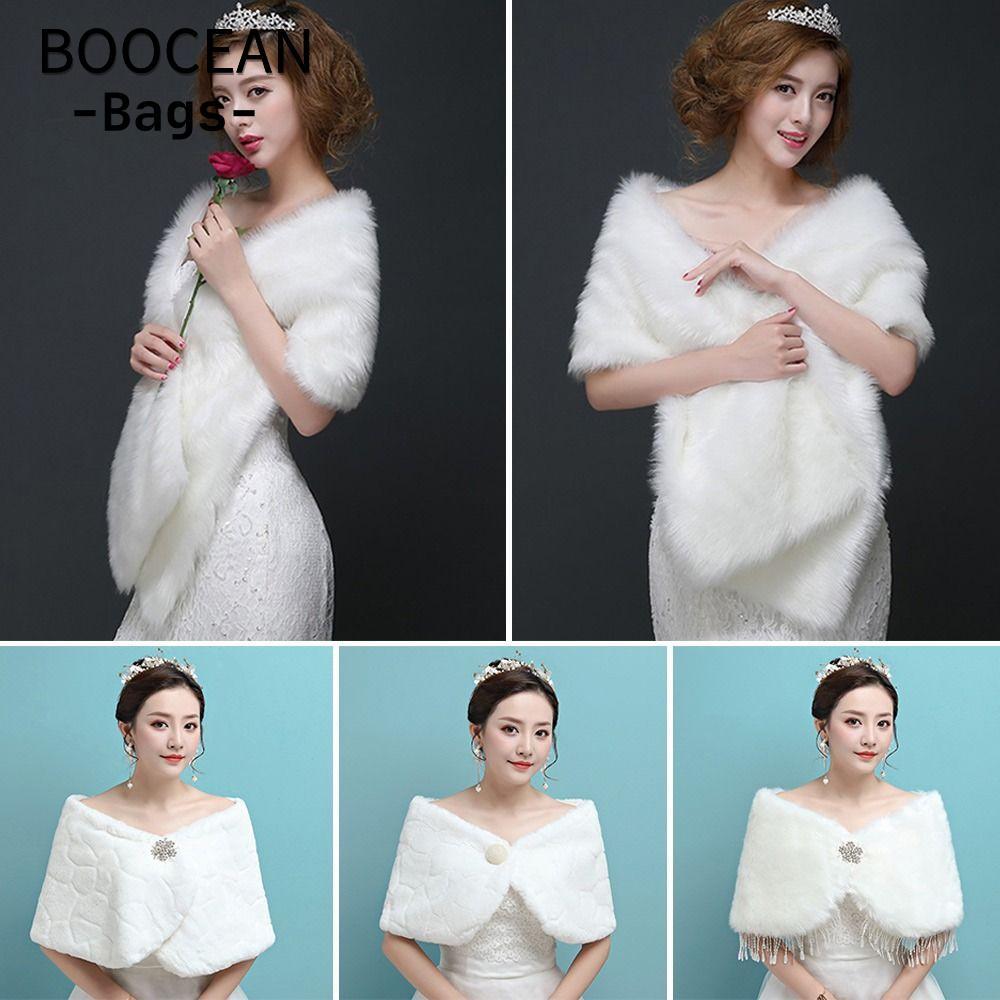 Áo khoác quấn cô dâu cổ trắng BOOCEAN