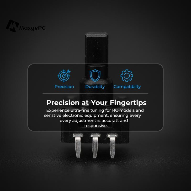 [Max-t] Điện trở điều chỉnh điện áp 3Pin B5K Trục 10mm chính xác 60 độ cho thiết bị phòng thí nghiệm