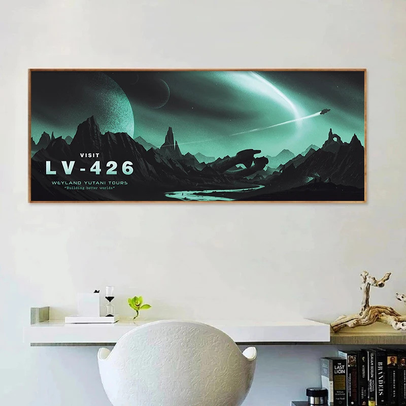 Alien LV ‐ 426 Hành Tinh Du Lịch Retro Sci ‐ Fi Phim Không Gian Vũ Trụ Phong Cảnh Poster Tranh Canva