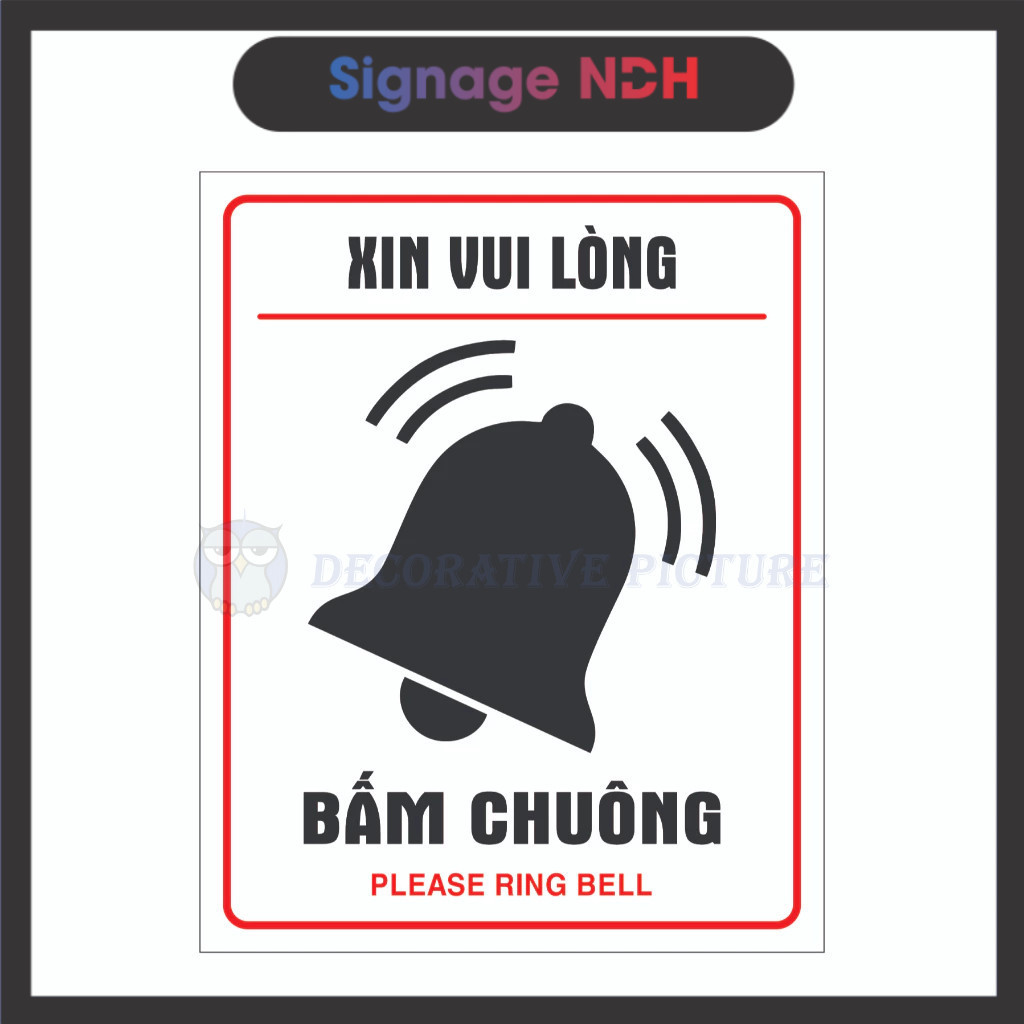 Biển Chỉ Dẫn Xin Vui Lòng Bấm Chuông - Please Ring Bell