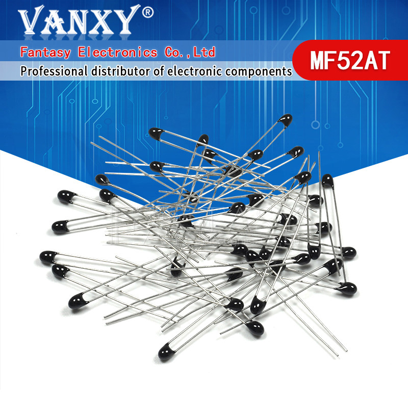 100 chiếc 10k OHM NTC MF52AT 3950 Điện trở nhiệt NTC-MF52AT MF52 10K + / -1% Điện trở nhiệt