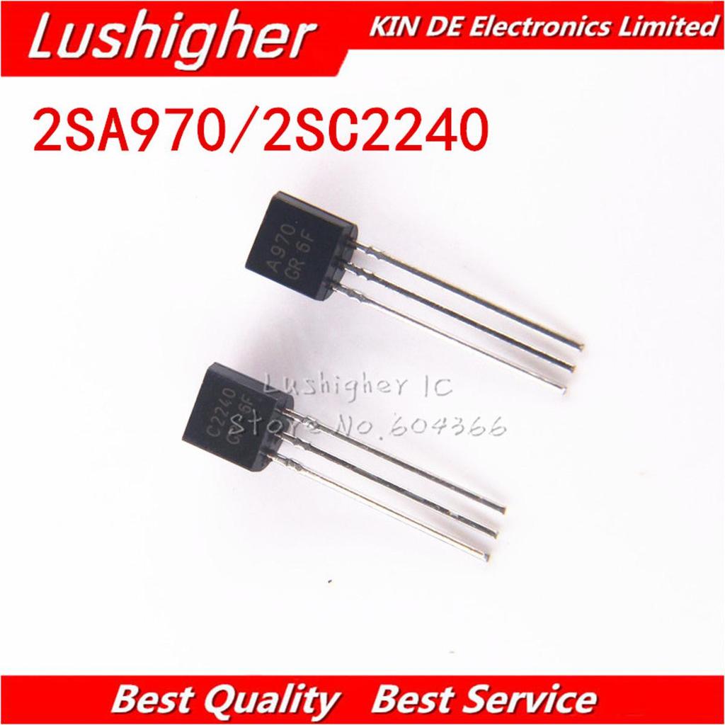 100 chiếc 2SA970 2SC2240 To92 50 CÁI A970 + 50 CÁI C2240 TO-92 Transistor lưỡng cực