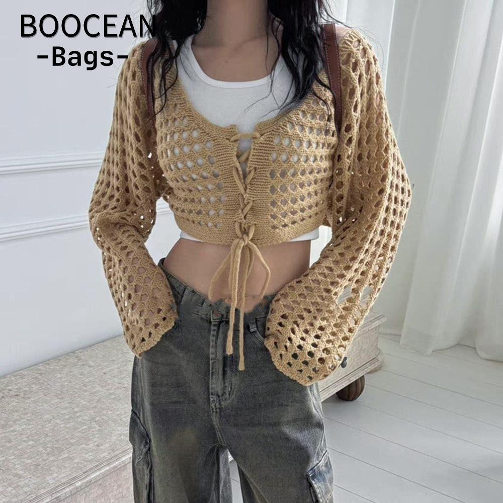 Áo len BOOCEAN chống nắng, áo khoác rời dáng dài tay dành cho nữ