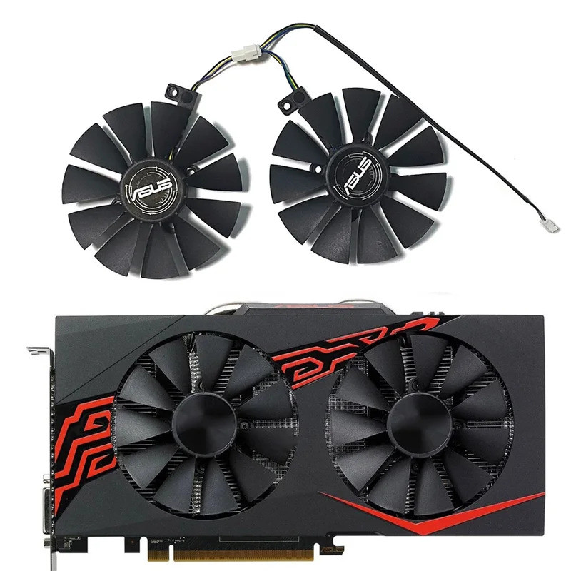 HL T129215Quạt BU 88Mm FDC10U12S9-C RX580 570 cho Arez Asus Radeon RX 470 4Gb Khai thác 570 580 Expe