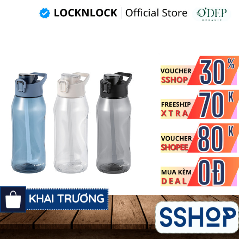 Bình nước nhựa Tritan 1.05 Lít LocknLock , Kèm ống hút One-Touch Sports Bottlen ABF926, Nhiều Màu - 