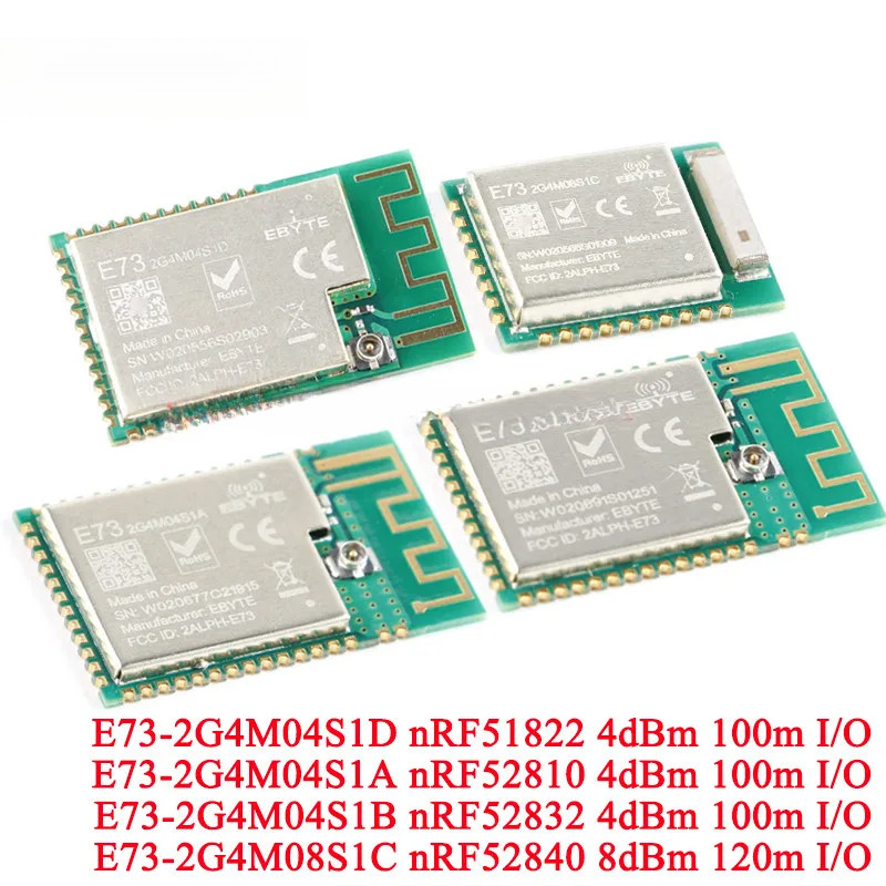 2 chiếc E73-2G4M04S1A E73-2G4M04S1B E73-2G4M04S1D NRF52810 NRF52832 NRF51822 BLE 4.2 5.0 Cổng IO Mô-