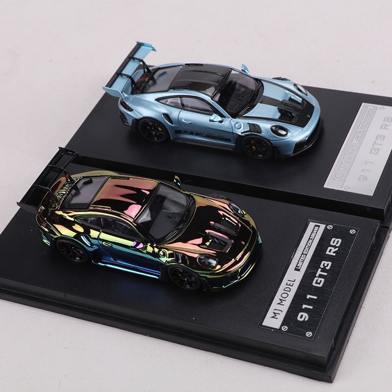 MJ 1 / 64 Porsche 911 GT3 RS Hợp Kim Xanh Diecast Xe Mô Hình Đồ Chơi Quà Tặng Sinh Nhật