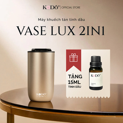 Máy Khuếch Tán Tinh Dầu Nguyên Chất KODO Vase Lux 2 in 1- Dùng Cho Không Gian Nhỏ, Phòng Ngủ, Ô Tô