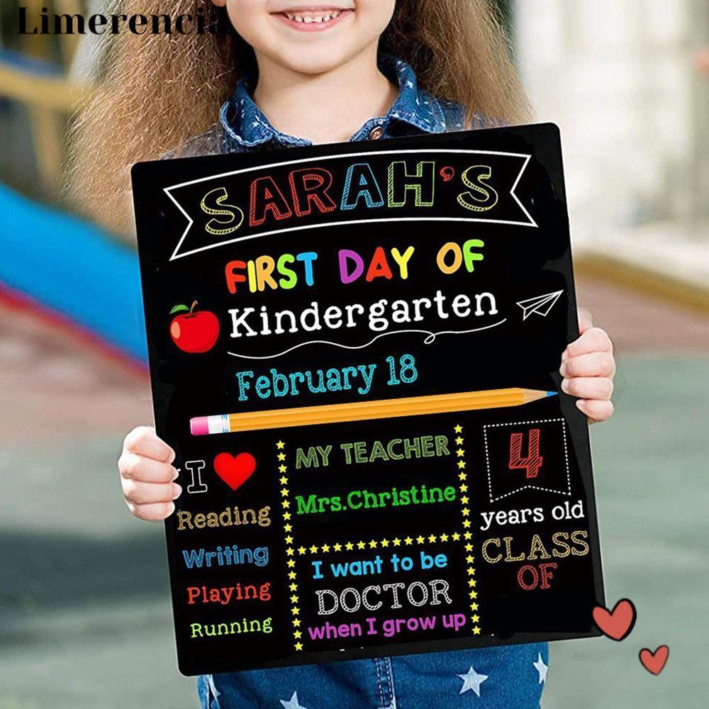 LIMERENCIA School Board Back to School Chalkboard 1st Day of School Sign Supplies cho mẫu giáo hai m