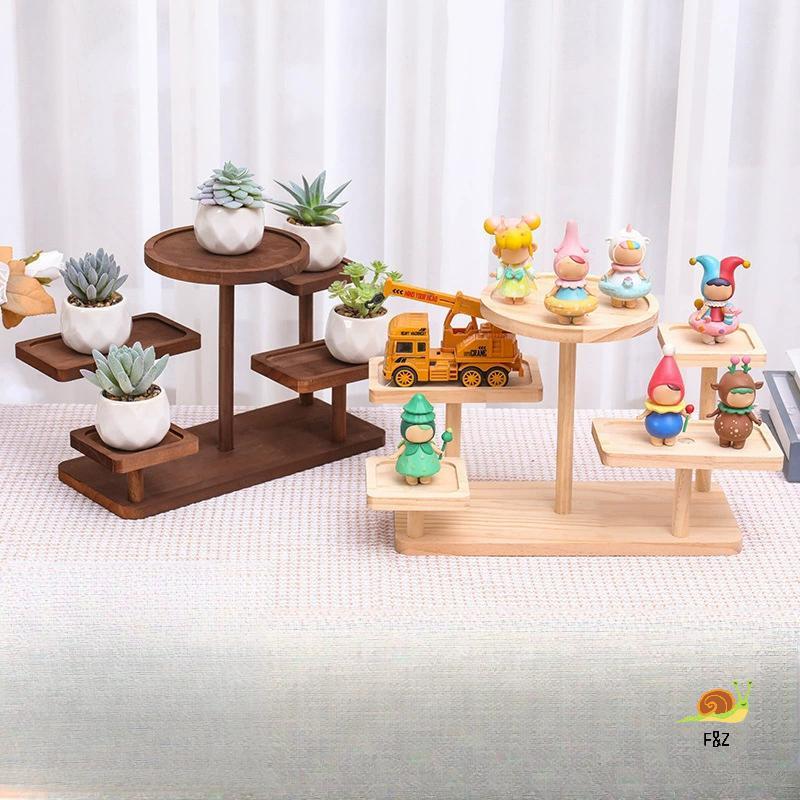 F & Z Màn Hình Riser Mặt Bàn Gỗ Giá Đỡ Gỗ Riser Đứng Chậu Cây Đứng Để Trang Điểm Chậu Hoa Nước Hoa H