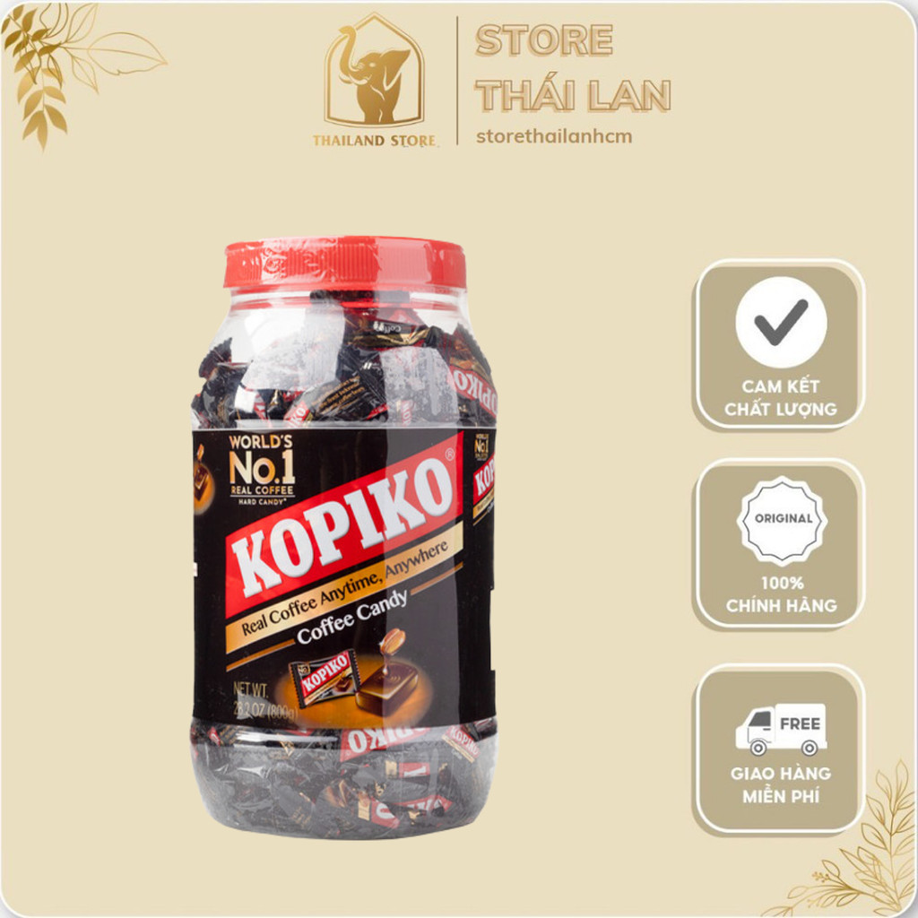 [COMBO 3 HỘP] Kẹo Cà Phê Kopiko Cappuccino – Hộp 560g