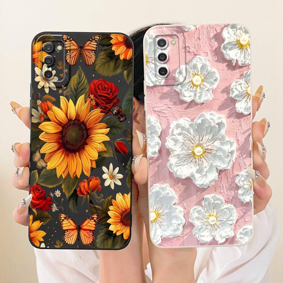 Dành Cho Samsung Galaxy Galaxy A03 A03s A03 Core A035F A037F Ốp lưng Hoa Bướm Nữ Tính Ốp Lưng Silico