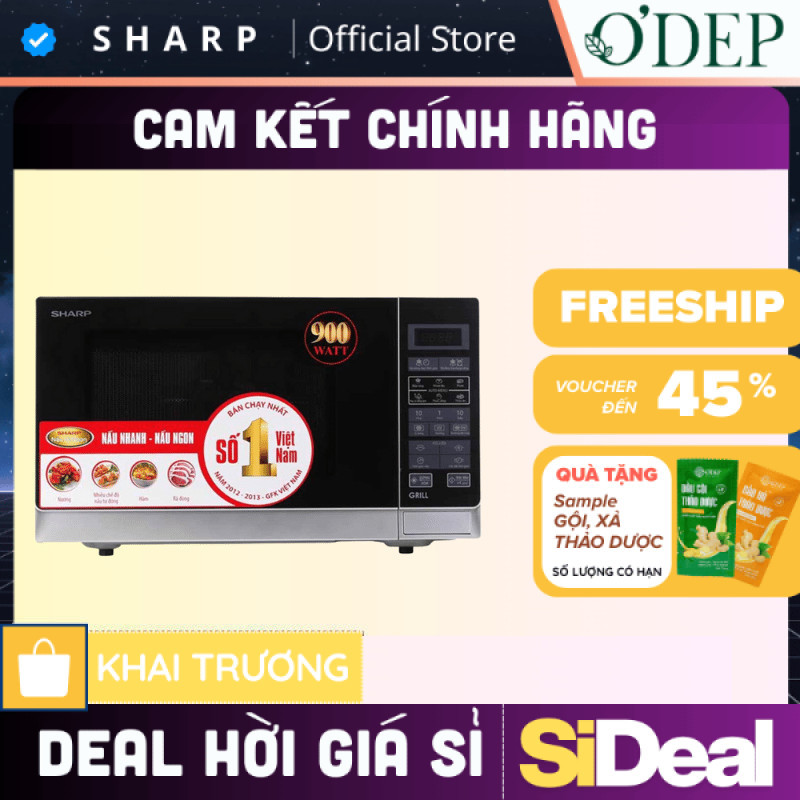 Lò vi sóng điện tử có nướng Sharp 25 Lít, giá tốt có trả góp R-G572VN-S - SIDEAL SIA