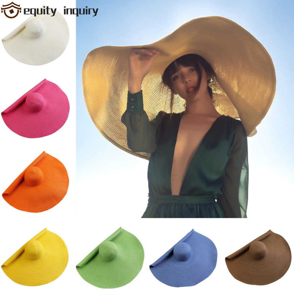 equity inquiry EQUITY INQUITY - Mũ Rơm Chống Nắng Phong Cách Boho 70cm, Thích Hợp Đi Biển Mùa Hè