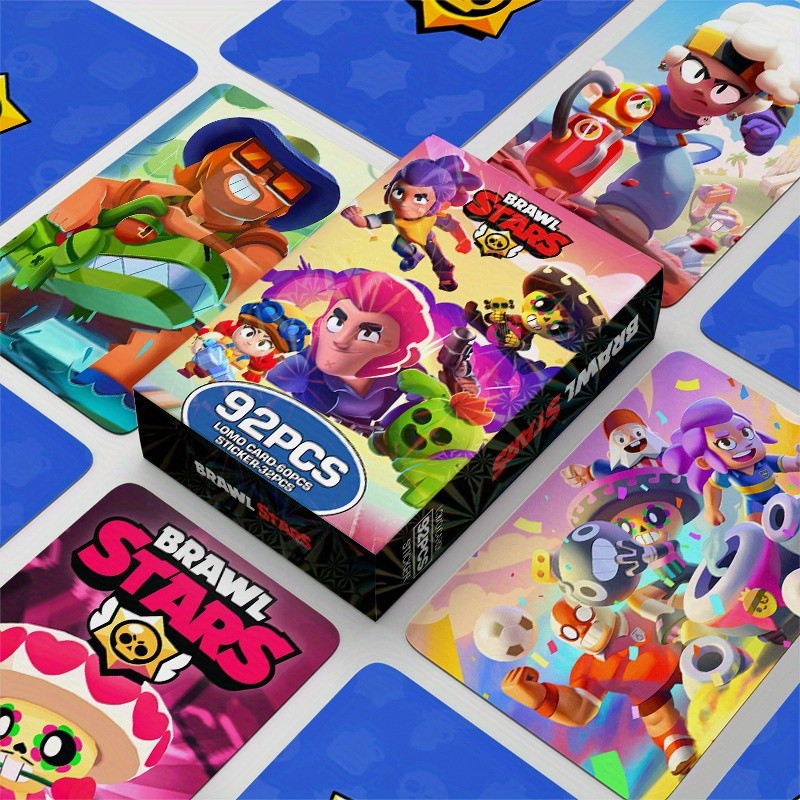 Brawl Stars 60 Chiếc LOMO Thẻ Trò Chơi Bộ Sưu Tập Thẻ Spike Bộ Sưu Tập Thẻ, 32 Miếng Dán Mini Đảng Q
