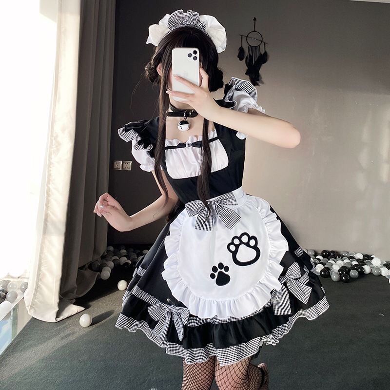 Người Giúp Việc Nữ Năm Mới Đầm lolita Người Giúp Việc Nhật Bản Đầm Series Mèo lolita Người Giúp Việc