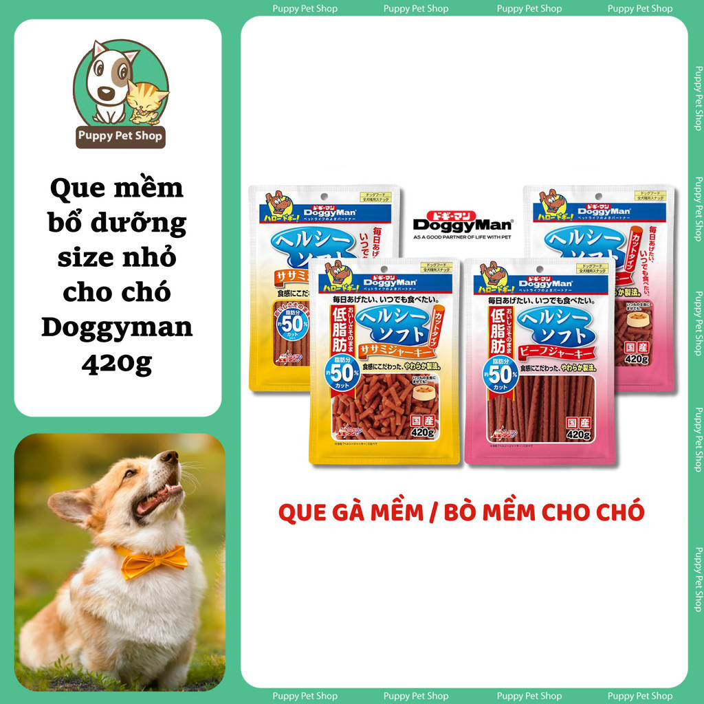 Que Gà Mềm / Bò Mềm Doggyman Bánh Thưởng Cho Chó Doggyman Túi 420g
