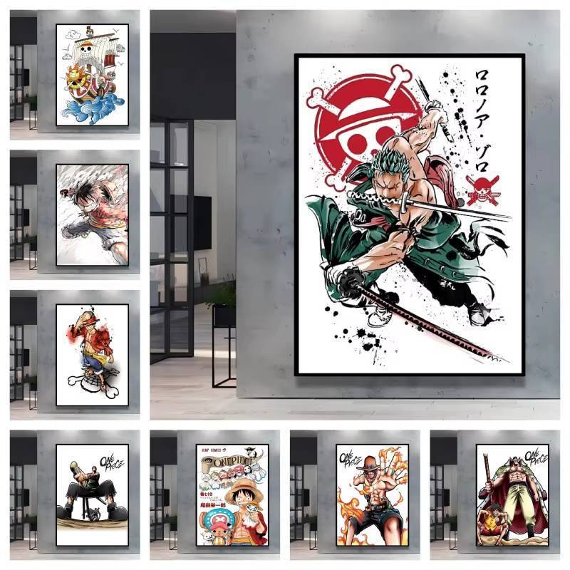 Poster Anime Cổ Điển - Luffy Zoro HD Canvas Wall Art