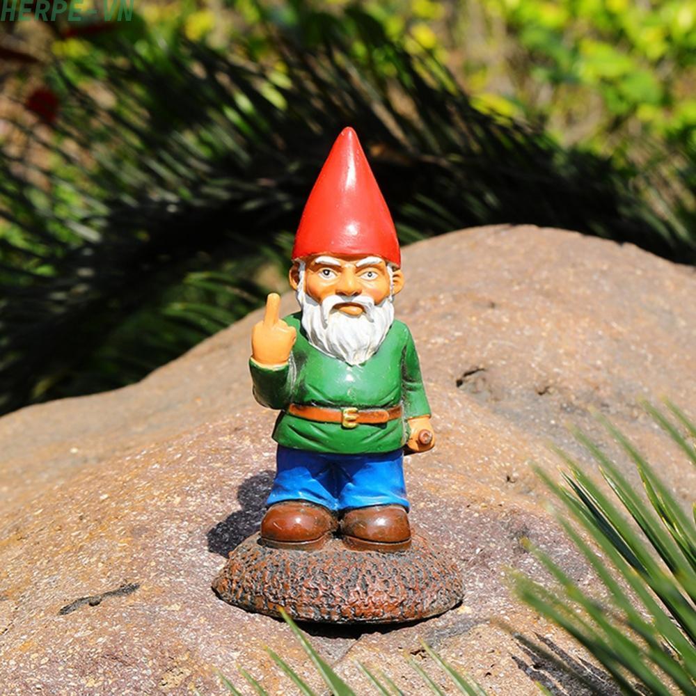 [HERPEVN]Naughty Gnome Eye-catching Decor Middle Finger Gesture Whimsical Ornament[Ready stock]
