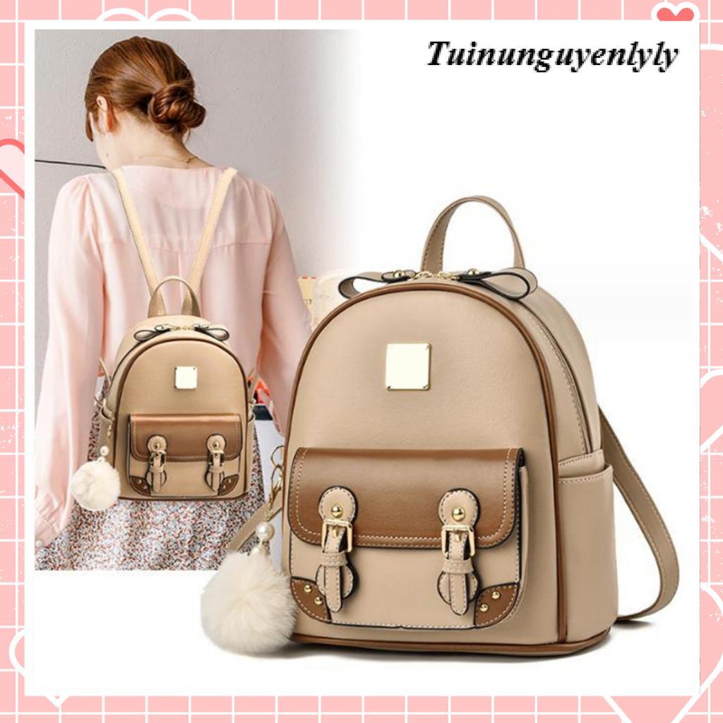Balo thời trang nữ đẹp cặp đi học balo đi chơi đi du lịch da mềm chống thấm nước Nguyenlyly K182 (không kèm bông)