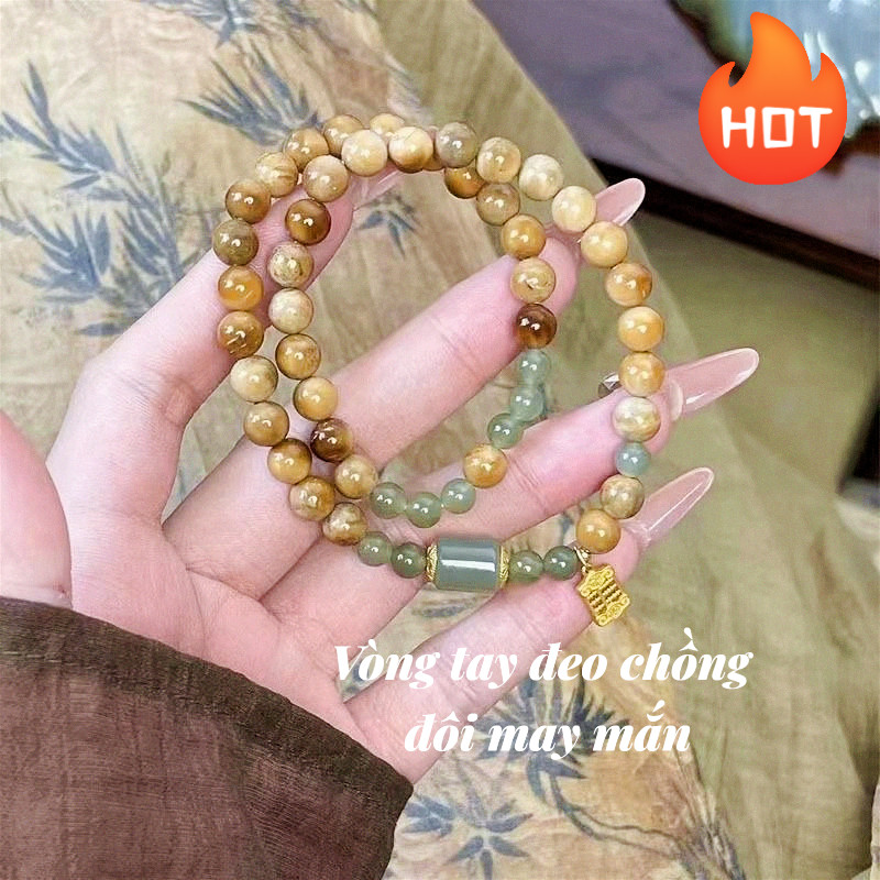 Niche Design - Vòng Tay Xếp Chồng Hai Lớp May Mắn, Idea Quà Tặng