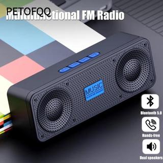 Loa thông minh Bluetooth PETOFQ, Loa Mini để bàn không dây S18 FM Radio, Đa chức năng có Mic Loa siêu trầm Phụ kiện ngoài trời
