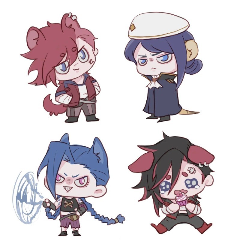 KeyChain Men LOL  Key Chain Women Arcane Acrylic Car Key Ring Jinx Vi Pendant Party Charm Friend Gif