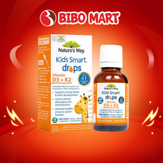 Vitamin D3K2 Nature's Way Kids Smart Giúp Bé Chắc Khỏe Xương Tăng Cường Hệ Miễn Dịch 11ml - Bibomart