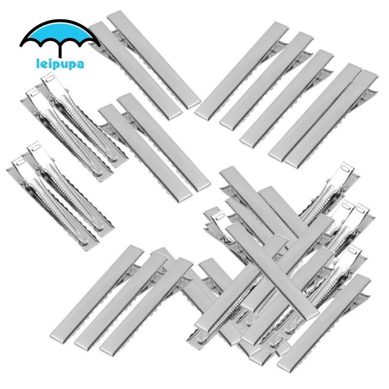50x Kẹp Tóc Phẳng Prong Cá Sấu Kẹp Răng DIY Phụ Kiện Tóc 32mm