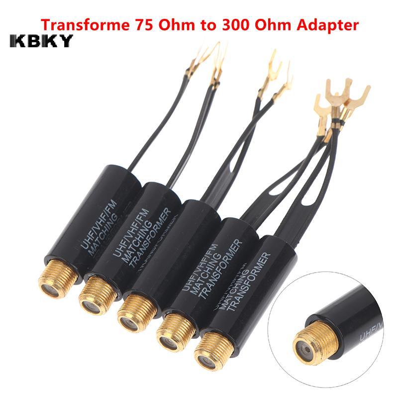 KBKY 2 / 5 / 10 Cái Transforme 75 Ohm Sang 300 Ohm Adapter UHF VHF FM Ăng Ten Biến Áp Chuyển Đổi F N