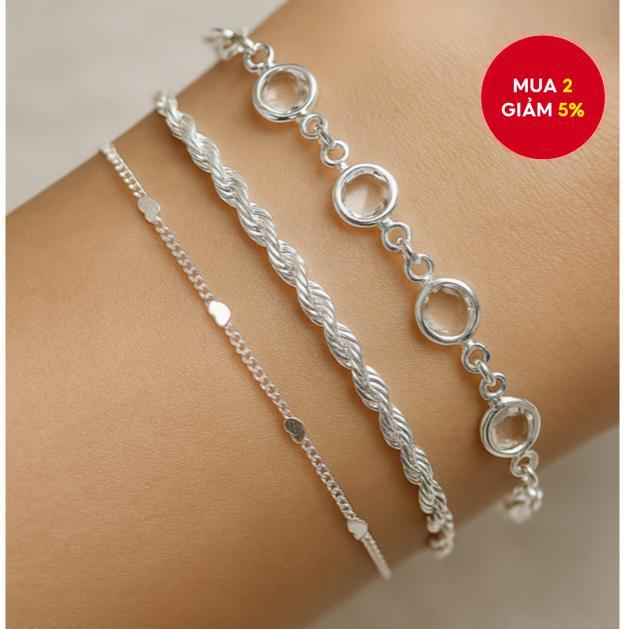 Bộ 3 dây chuyền hình trái tim + dây Bahia + vòng tay đá trong suốt nữ, bộ trang phục cao cấp nhẹ nhà