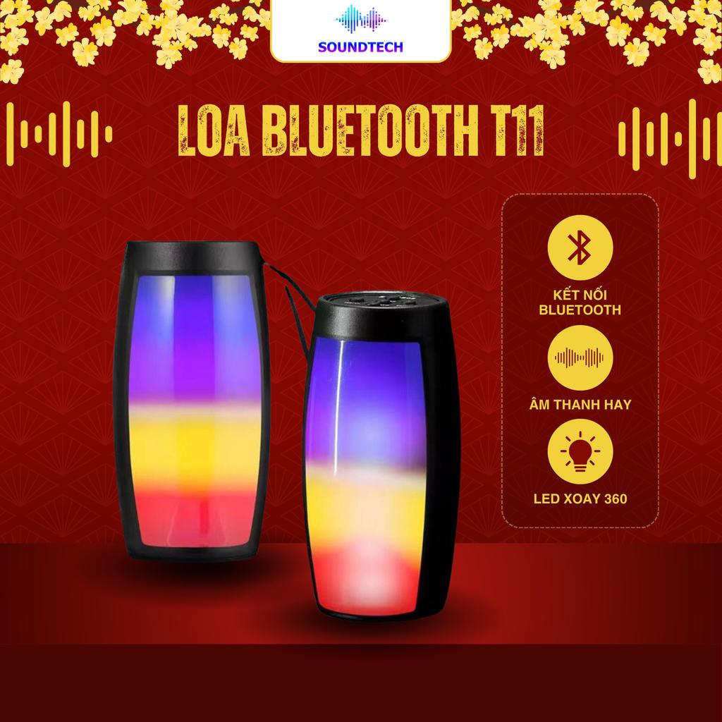 Loa Bluetooth T11 Có Đèn Led Âm Thanh Sống Động Bluetooth 5.1 LED Xoay 360 Kết Nối Nhiều Cổng 1 Năm Bảo Hành