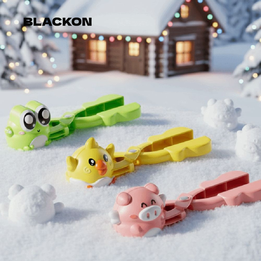 BLACKON Snowball Clip Toy, Piglet Chick Snowball Maker, Hiện vật Ếch Snow Ball Maker Clip Winter Pla