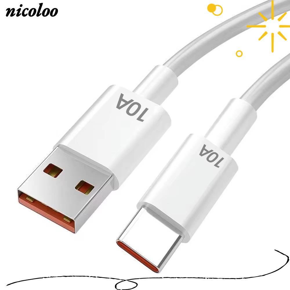 Dây sạc nhanh NICOLOO, Cáp USB 120W 10A Type C, Cáp sạc USB C 10A Dây cáp dữ liệu cho Huawei