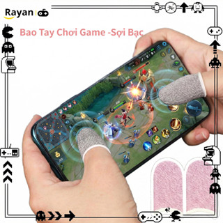 Cặp găng ngón tay Sợi bạc 2pcs/ Đôi găng tay chơi game tử chống trượt Mũ ngón tay màu kép lợi dành cho điện thoại di độn