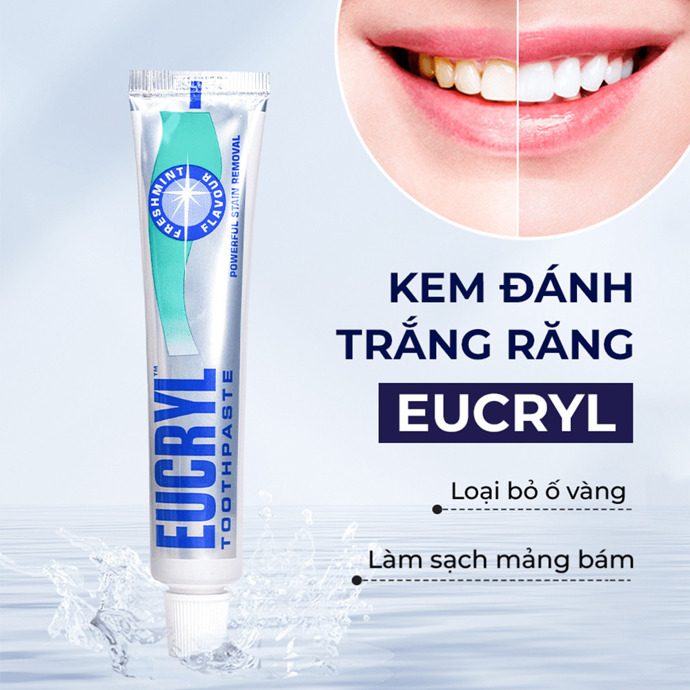 [Tem Phụ] Kem Đánh Răng Eucryl 62gr Toothpaste Freshmint Hương Bạc Hà Thơm Mát - Jron Beauty