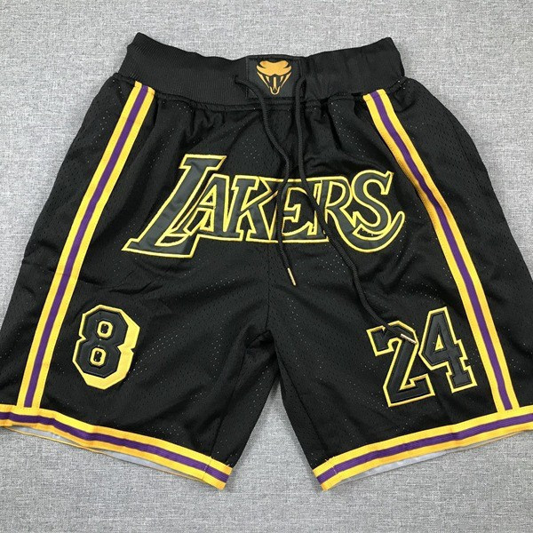 Quần short basketball Lakers số 1 size 8-24 và mũ thêu ngắn màu đen Lakers