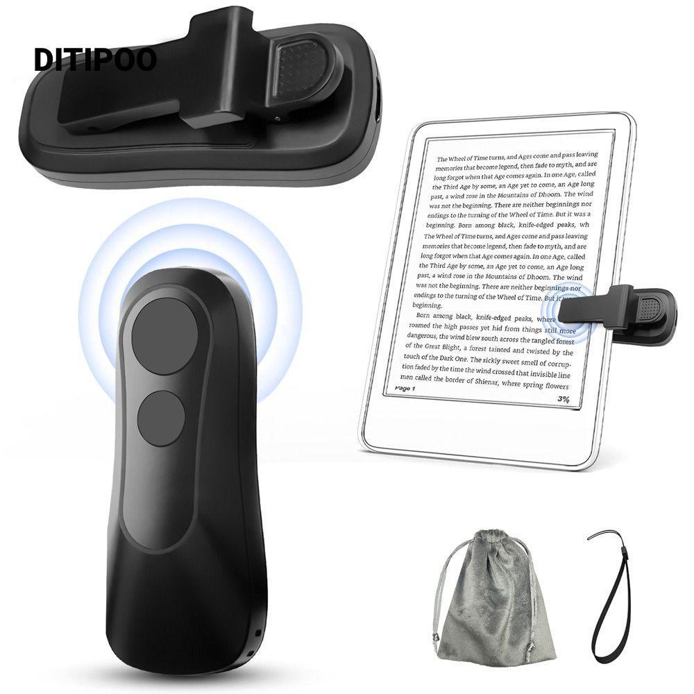 Ditipoo RF Remote Page Turner, Smart Practical Remote Control Clicker, Wireless Black with Hand Stra