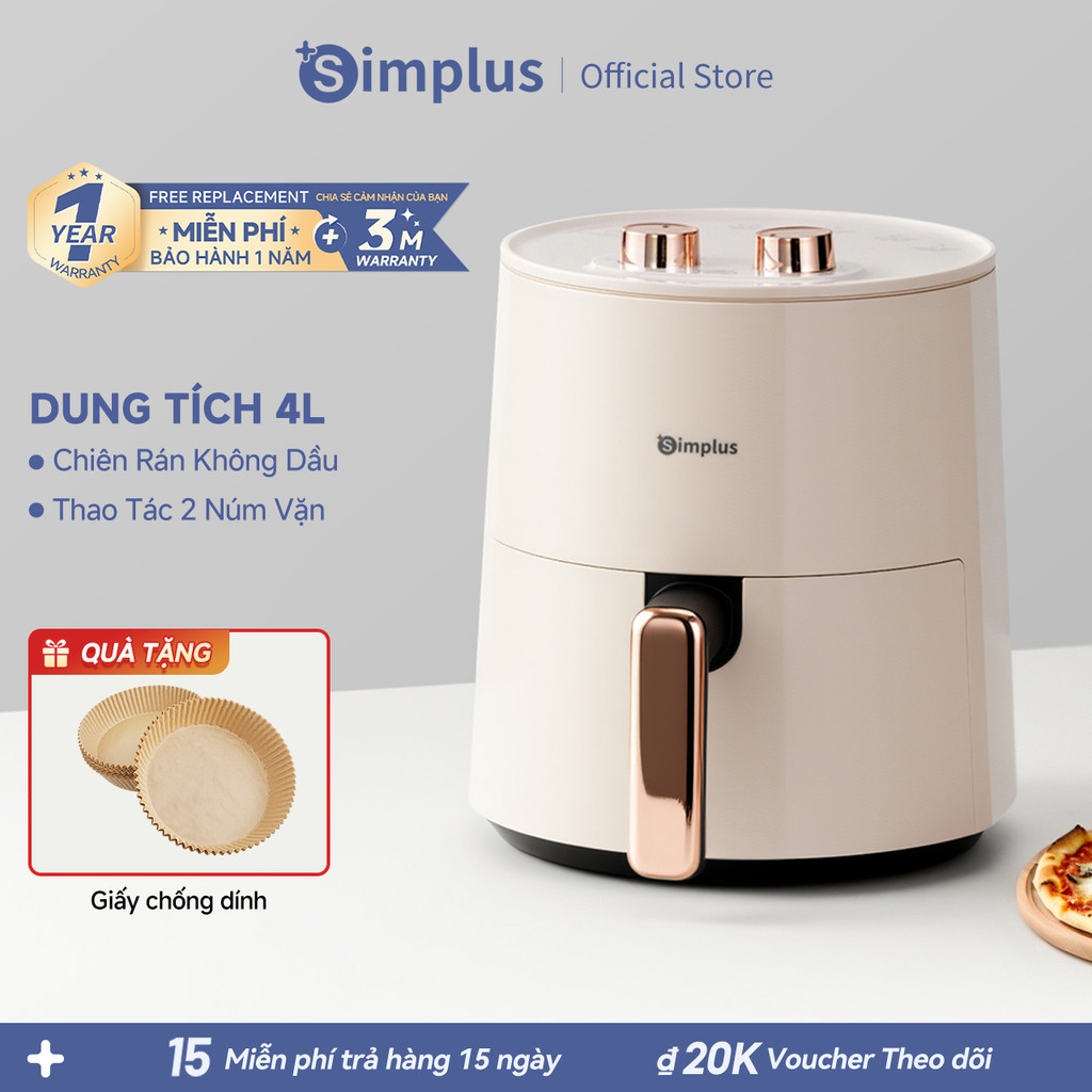 [LIVE] Nồi chiên không dầu Simplus KQZG007 Dung Tích lớn 4L - BH 1 Năm 1 Đổi 1