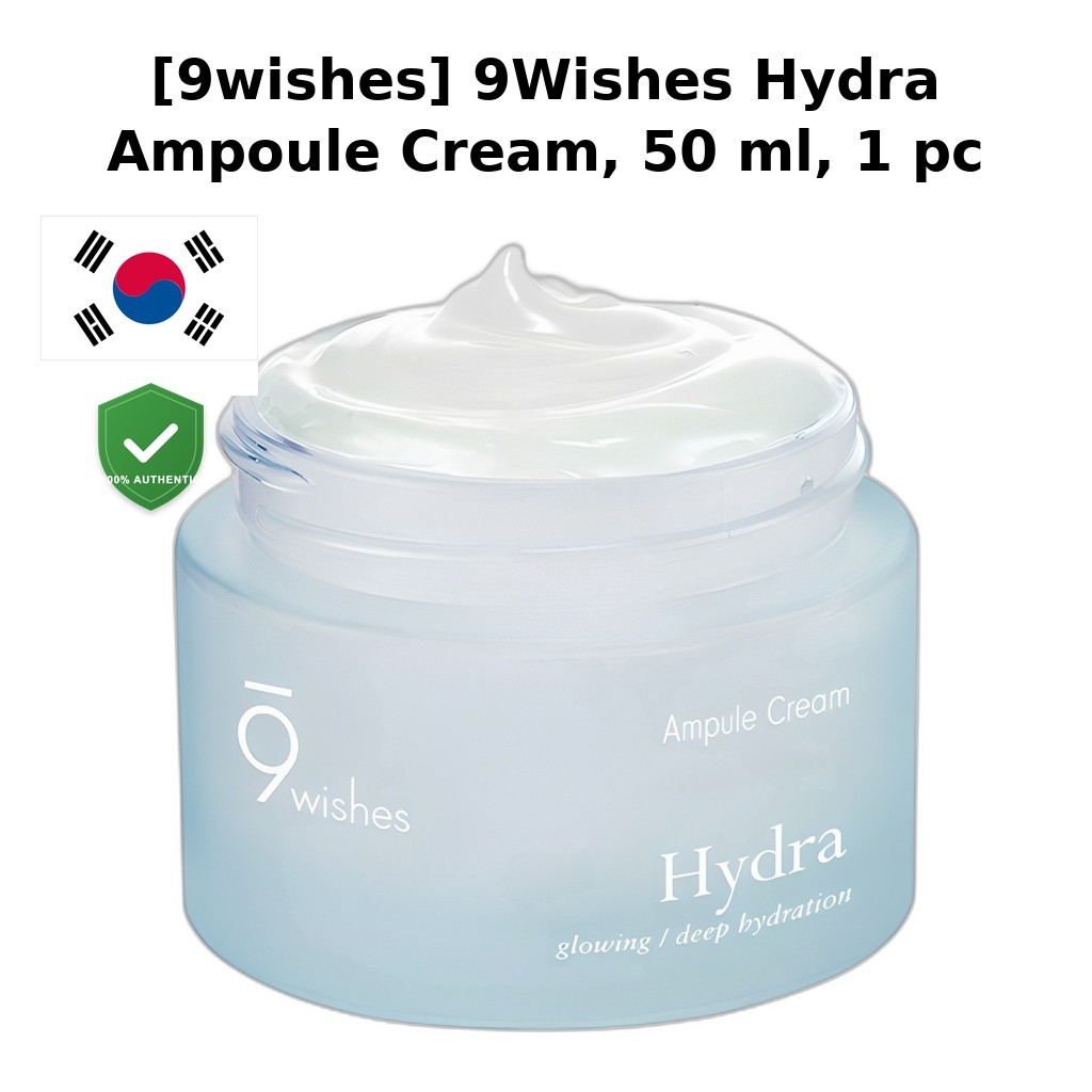 [9wishes] 9Wishes Hydra Ampoule Cream, 50 ml, 1 cái / Kem Ampoule Hàn Quốc / Dewy Finish / Chính hãn