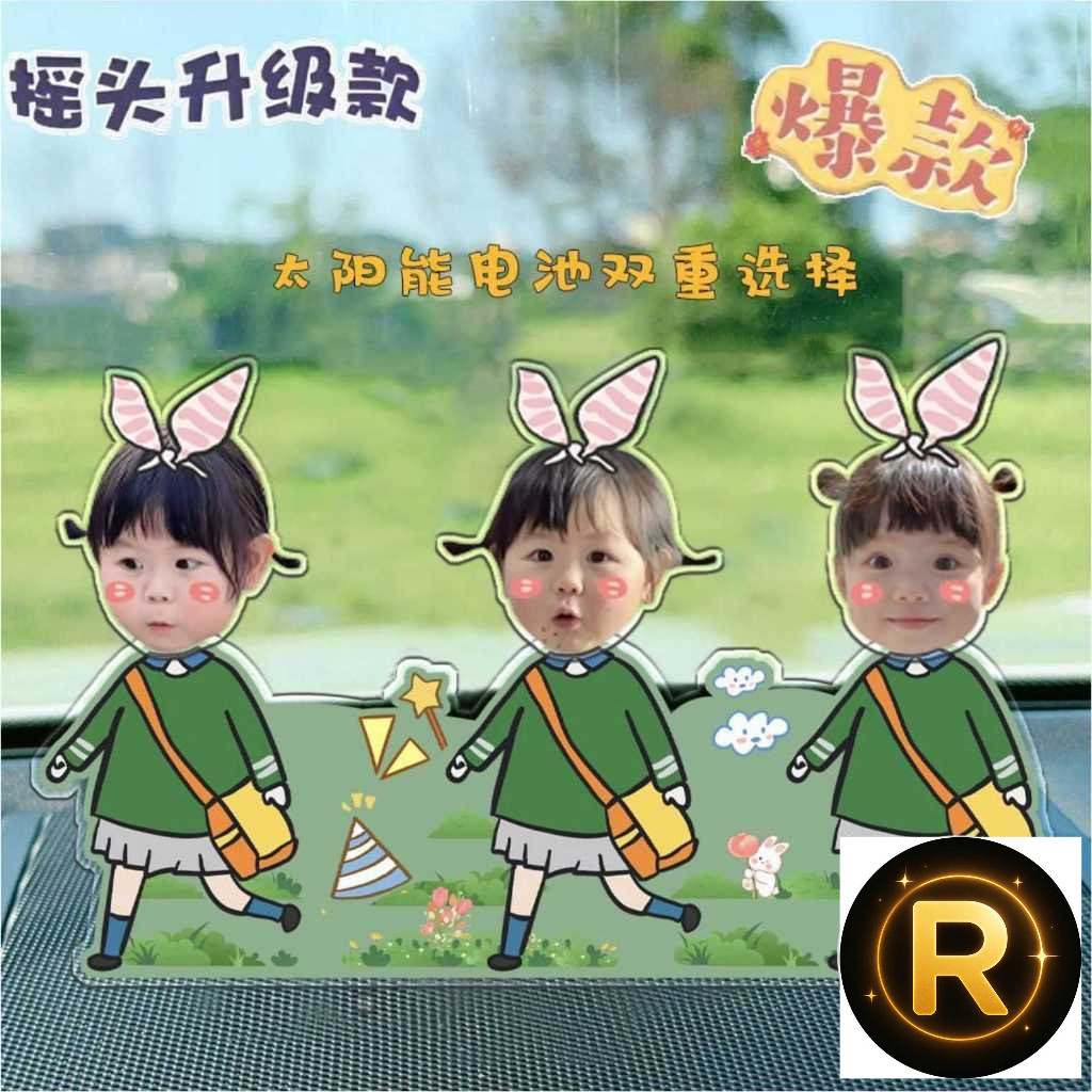 Mô hình lắc đầu gia đình ghép mặt in theo yêu cầu, mô hình lắc đầu chạy bằng pin in theo yêu cầu đán